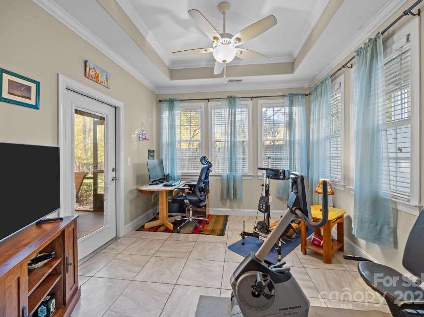 8657 Sonata Court, Denver, NC 28037.  MLS# CAR4321680, YatesRealty ID 690. Sunroom/flex space can be a home office, workout space or reading nook
