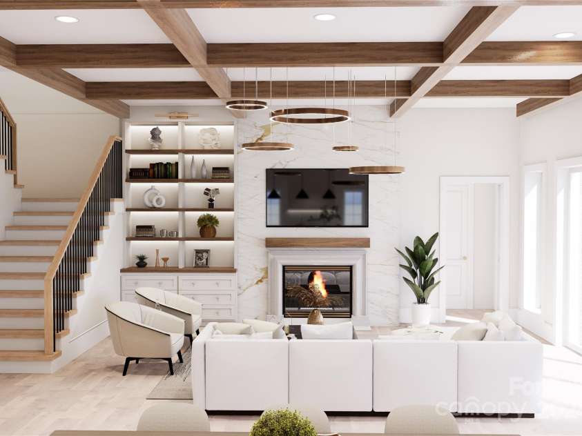 108 Sail High Court, Mooresville, NC 28117.  MLS# CAR4147056, YatesRealty ID 6915. View of the great room from the kitchen.