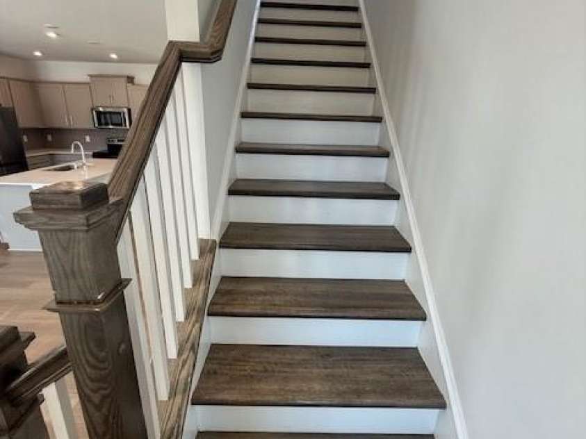 16401 Leading Street, Charlotte, NC 28273.  MLS# CAR4321346, YatesRealty ID 694. Wooden Staircase