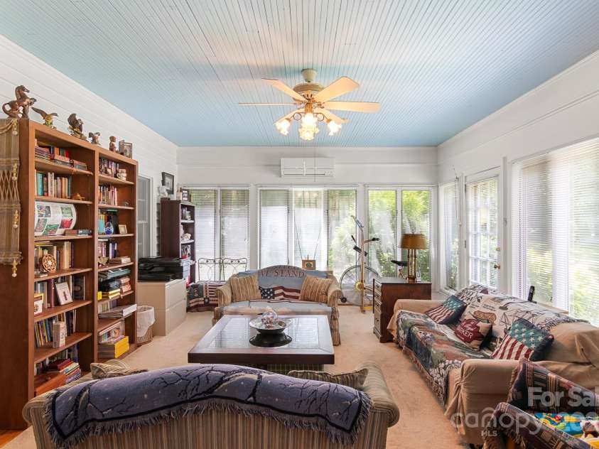 205 Vauxhall Drive, Shelby, NC 28150.  MLS# CAR4131707, YatesRealty ID 696. Sunroom has exterior entrance and view of back yard