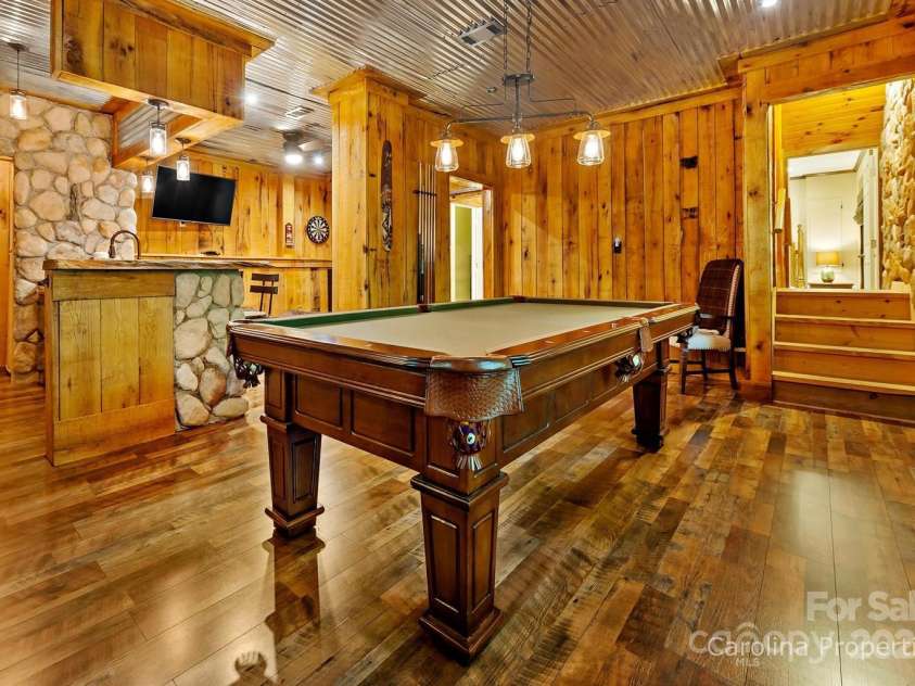 501 Bolt Road, Lake Lure, NC 28746.  MLS# CAR4241628, YatesRealty ID 6962. Beautiful Billiards space