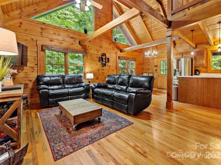 501 Bolt Road, Lake Lure, NC 28746.  MLS# CAR4241628, YatesRealty ID 6962. Open living area