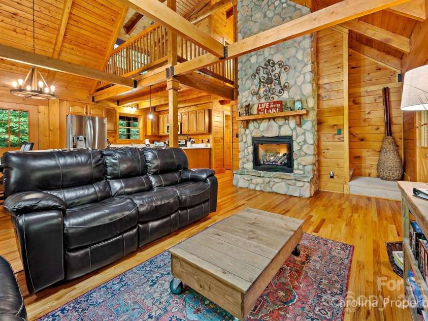 501 Bolt Road, Lake Lure, NC 28746.  MLS# CAR4241628, YatesRealty ID 6962. Open living area