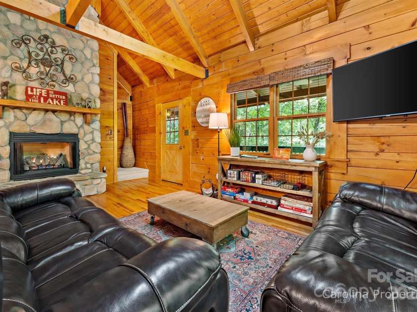 501 Bolt Road, Lake Lure, NC 28746.  MLS# CAR4241628, YatesRealty ID 6962. Open living area