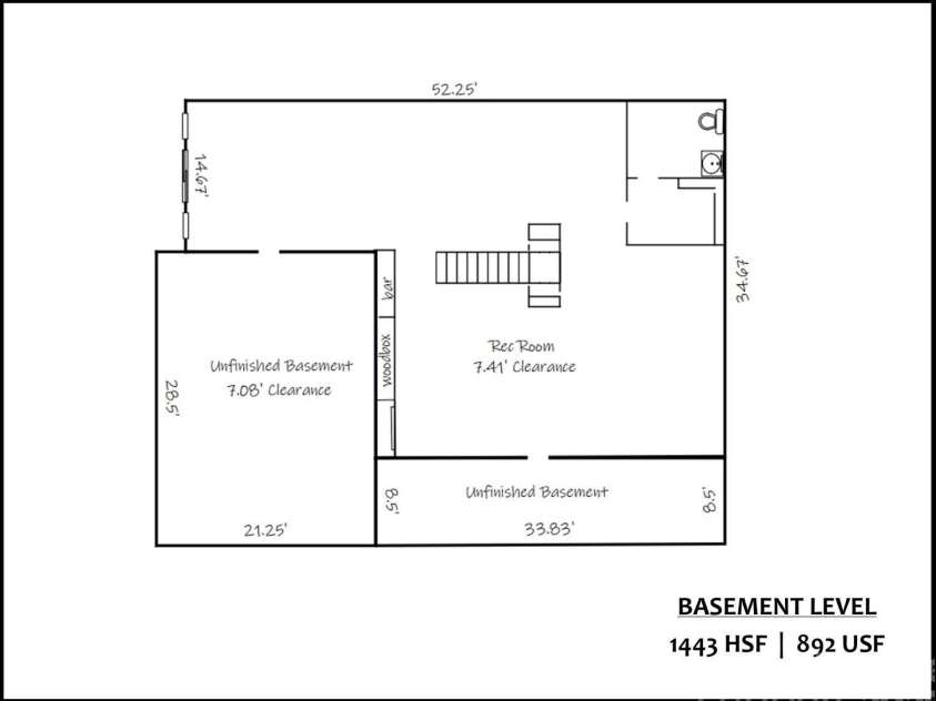 1816 5th Street, Hickory, NC 28601.  MLS# CAR4247002, YatesRealty ID 6969. Floor Plan Basement Level