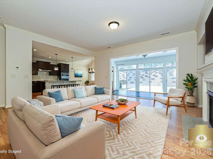2004 Rockbrook Lane, Belmont, NC 28012.  MLS# CAR4355401, YatesRealty ID 6972. (Great room ~ staged)