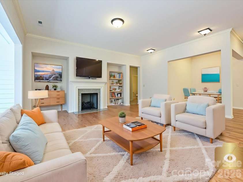 2004 Rockbrook Lane, Belmont, NC 28012.  MLS# CAR4355401, YatesRealty ID 6972. (Greatroom staged)