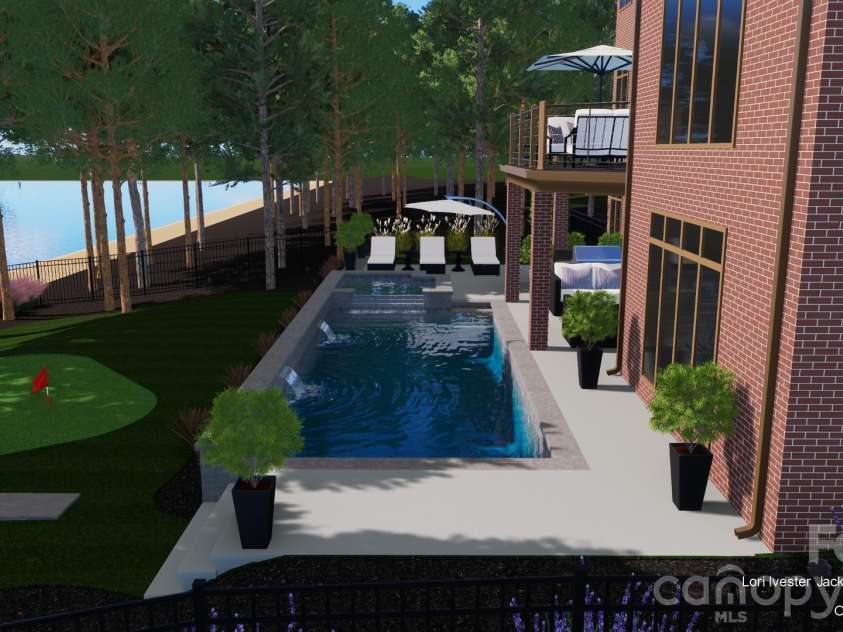 16624 Flying Jib Road, Cornelius, NC 28031.  MLS# CAR4320986, YatesRealty ID 6977. Rendering only for proposed pool ideas.