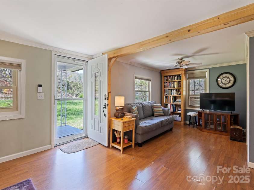 791 Edwards Cove Road, Waynesville, NC 28786.  MLS# CAR4244984, YatesRealty ID 7059. Roomy living room
