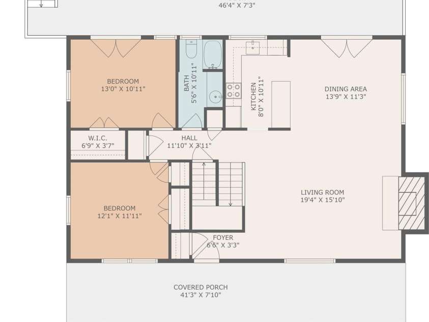 44 Orchard Mountain Road, Saluda, NC 28773.  MLS# CAR4141136, YatesRealty ID 7072. Main Level Floor Plan