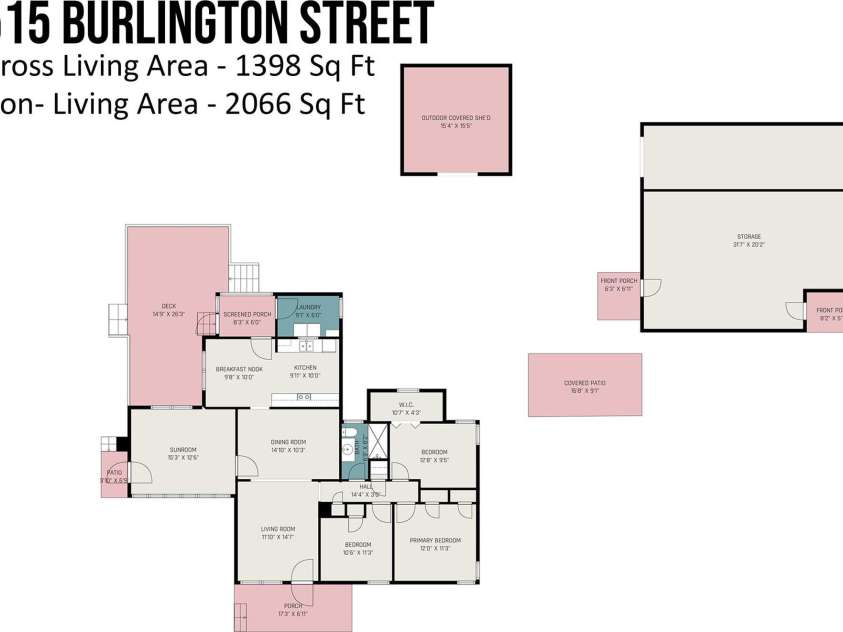 515 Burlington Street, Wadesboro, NC 28170.  MLS# CAR4239186, YatesRealty ID 7075. Floor plan