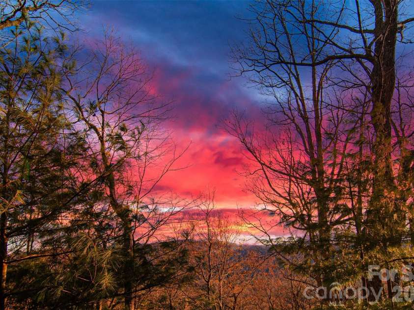 299 Carriage Summitt Way, Hendersonville, NC 28791.  MLS# CAR4400297, YatesRealty ID 7150. Winter Sunset View - Upper Deck