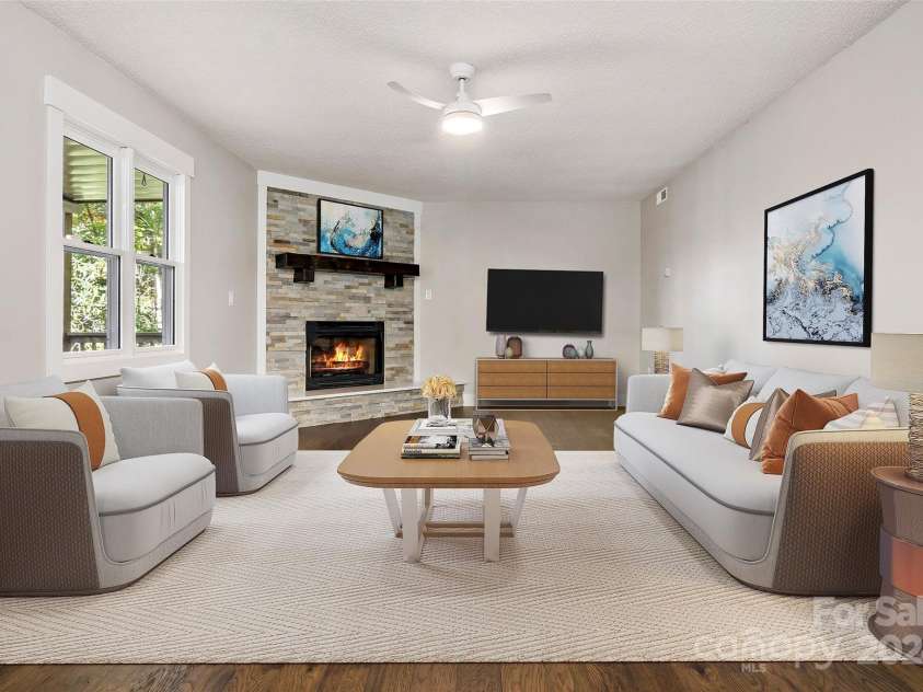 8 Tree Top Place, Black Mountain, NC 28711.  MLS# CAR4193609, YatesRealty ID 7161. Basement den (virtually staged)