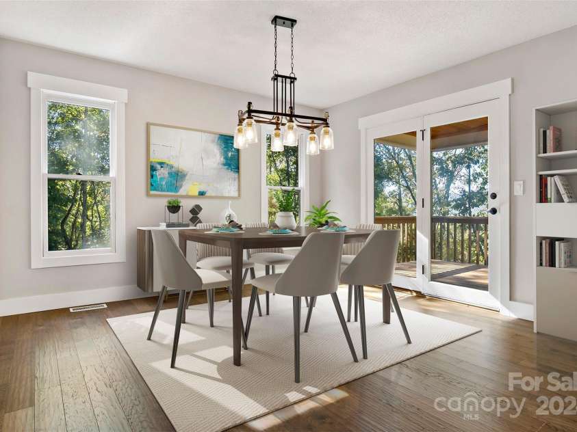 8 Tree Top Place, Black Mountain, NC 28711.  MLS# CAR4193609, YatesRealty ID 7161. Dining area (virtually staged)