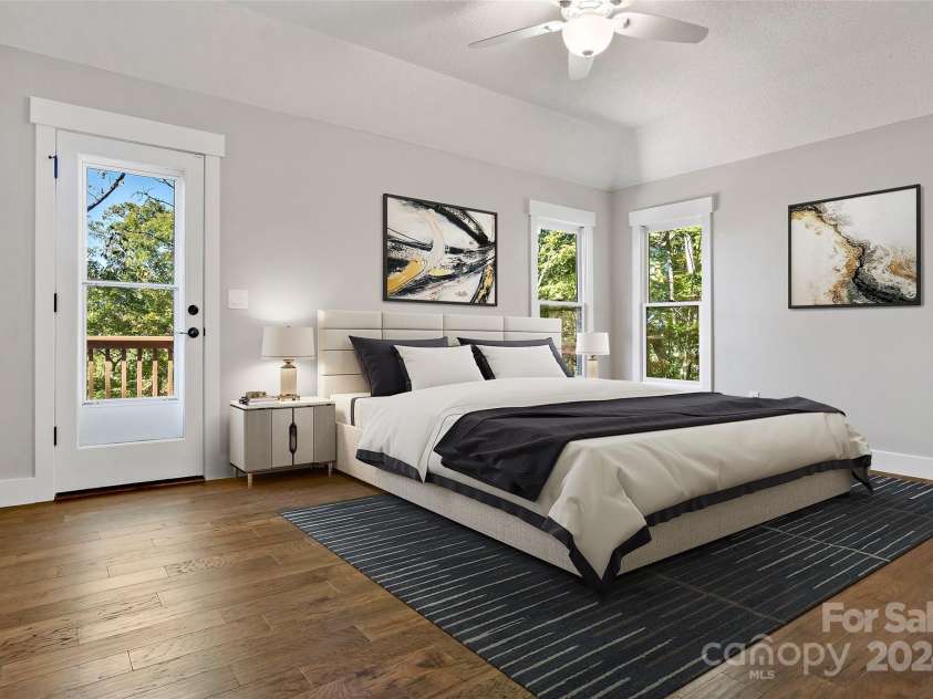 8 Tree Top Place, Black Mountain, NC 28711.  MLS# CAR4193609, YatesRealty ID 7161. Primary bedroom (virtually staged)