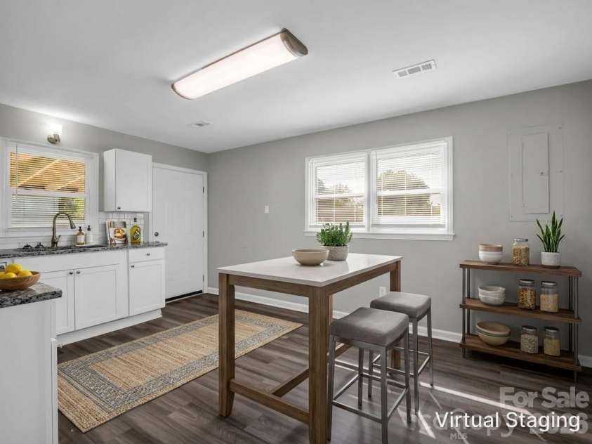 313 Harrill Road, Forest City, NC 28043.  MLS# CAR4399148, YatesRealty ID 7180. Virtually Staged Dining Area/Kitchen