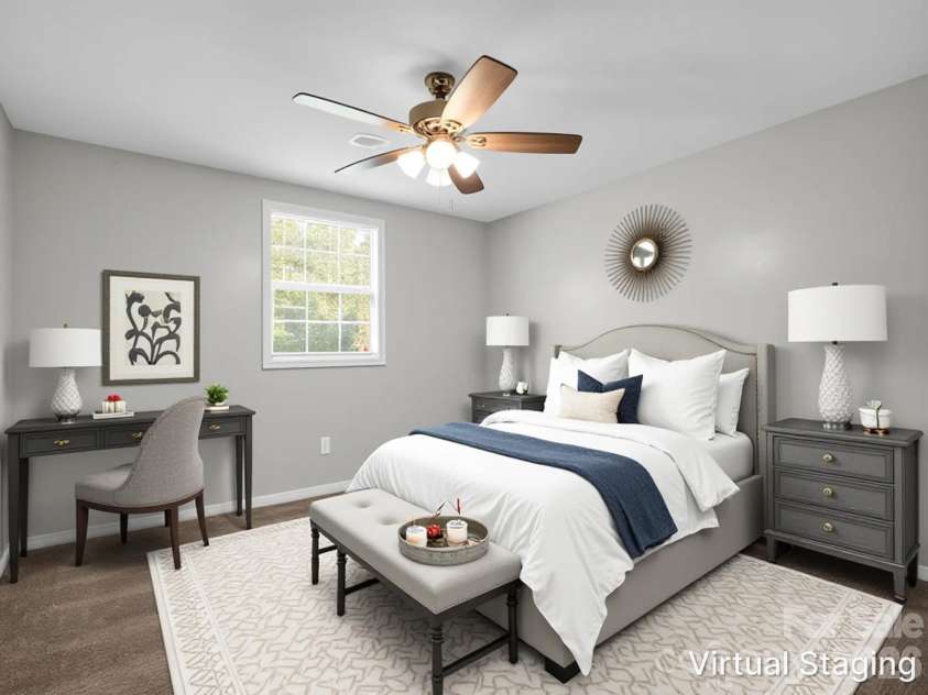 313 Harrill Road, Forest City, NC 28043.  MLS# CAR4399148, YatesRealty ID 7180. Virtually Staged Primary Bedroom
