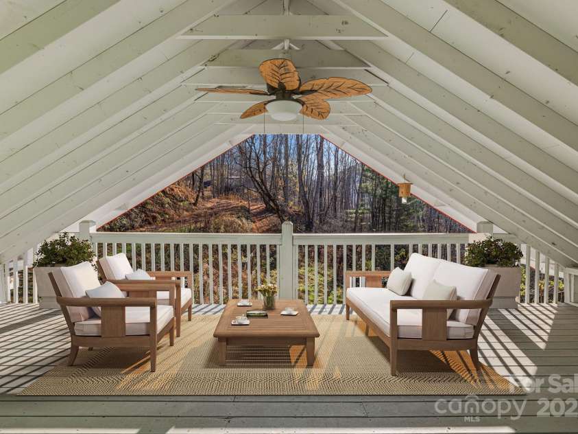 340 Wendy Avenue, Marshall, NC 28753.  MLS# CAR4210108, YatesRealty ID 7191. VIRTUALLY STAGED - Upper deck off of 3rd bedroom