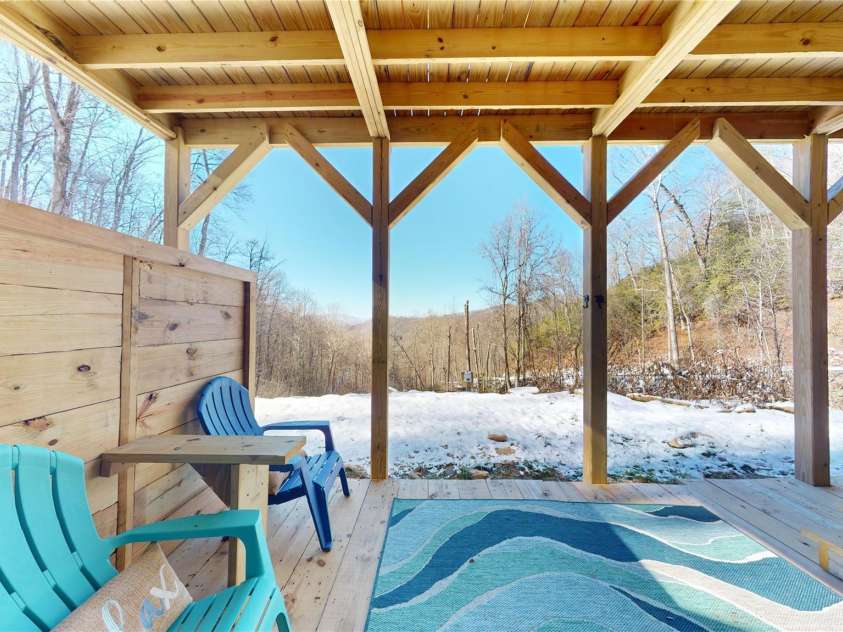 1105 Falls View Drive, Bryson City, NC 28713.  MLS# CAR4101979, YatesRealty ID 72. Hot Tub Deck - lower level