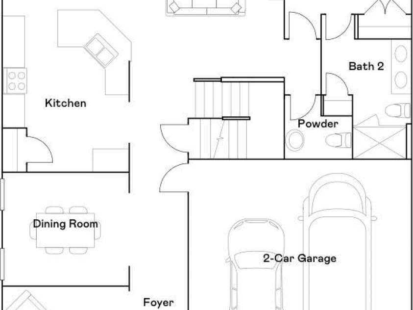 299 Hamptons Cove Road, Troutman, NC 28166.  MLS# CAR4306640, YatesRealty ID 7229. Builder Floorplan - Main Level