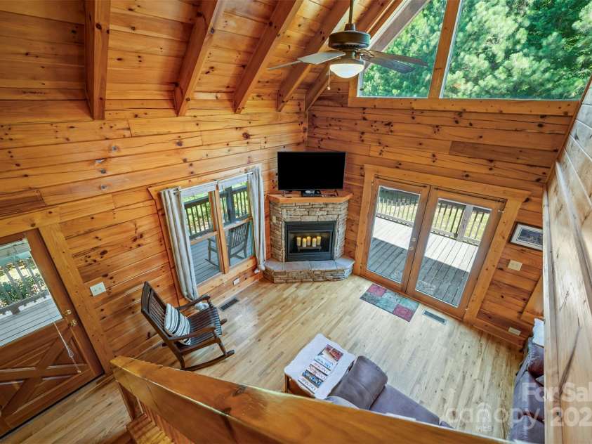 599 Shoal Creek Trail, Nebo, NC 28761.  MLS# CAR4280123, YatesRealty ID 723. View from 2nd floor to 1s floor