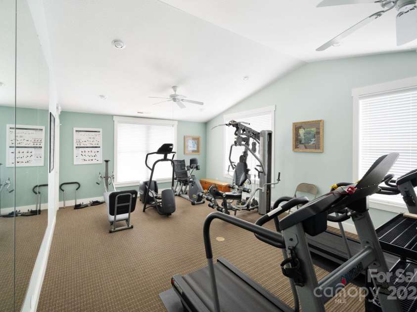 76 Creekside View Drive, Asheville, NC 28804.  MLS# CAR4265172, YatesRealty ID 7234. Clubhouse Fitness Room
