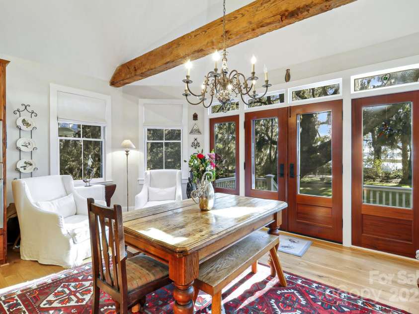 131 Pritchard Street, Bluffton, SC 29910.  MLS# CAR4214365, YatesRealty ID 7303. New Mahogany and glass door and wide side lights open onto front kitchen porch