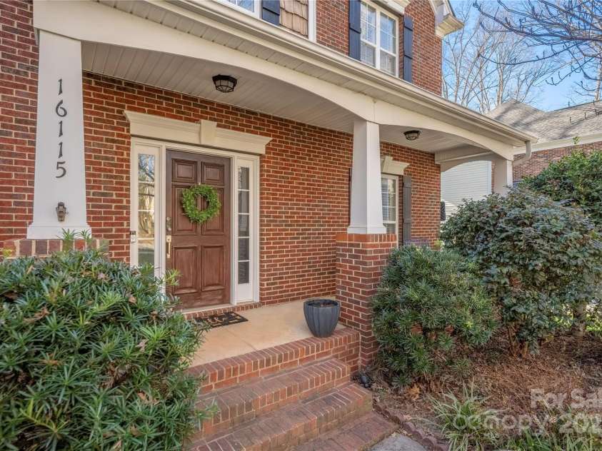16115 Chiltern Lane, Huntersville, NC 28078.  MLS# CAR4233154, YatesRealty ID 7305. Front porch