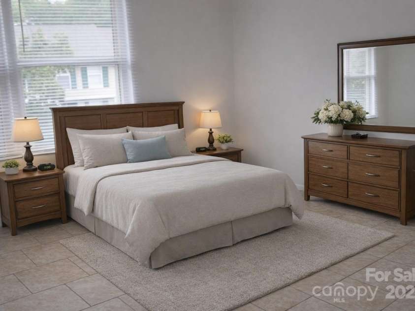 9626-C Vinca Circle, Charlotte, NC 28213.  MLS# CAR4290959, YatesRealty ID 7313. AI staged Bedroom