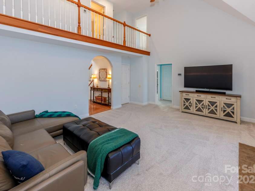 640 Laurel Heights Lane, Tryon, NC 28782.  MLS# CAR4212228, YatesRealty ID 7354. Vaulted Ceiling in living room