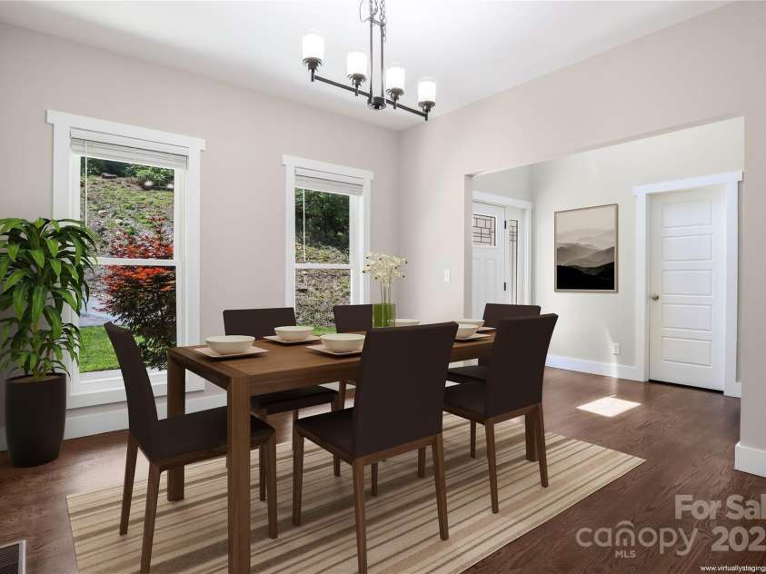 108 Course Drive, Etowah, NC 28729.  MLS# CAR4216088, YatesRealty ID 7406. Separate dining room with modern touches (virtually staged)