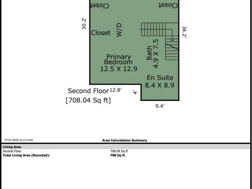34 Walnut Lane, Asheville, NC 28804.  MLS# CAR4233293, YatesRealty ID 7421. Upper level floorplan