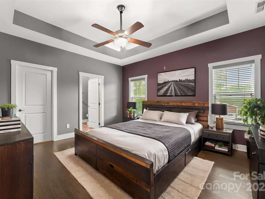 6 Meeting Street, Asheville, NC 28803.  MLS# CAR4266058, YatesRealty ID 7465. Virtually staged primary bedroom