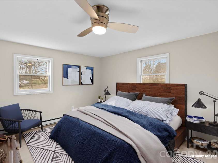 126 Thomas Street, Troutman, NC 28166.  MLS# CAR4355493, YatesRealty ID 7478. Virtually Staged Primary Bedroom