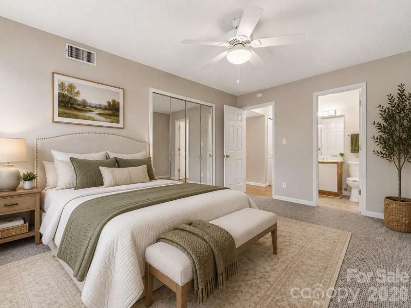 102 Abbey Circle, Asheville, NC 28805.  MLS# CAR4328206, YatesRealty ID 749. Primary Bedroom Staged