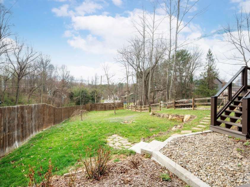 31 Central Avenue, Asheville, NC 28806.  MLS# CAR4355209, YatesRealty ID 7563. Private Back Yard with Fire Pit