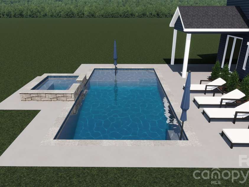5080 McLaughlin Loop, Waxhaw, NC 28173.  MLS# CAR4349014, YatesRealty ID 7598. Rendering of potential pool on homesite 89