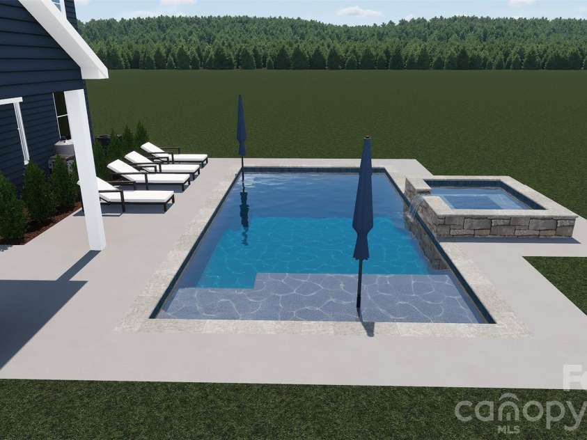 5080 McLaughlin Loop, Waxhaw, NC 28173.  MLS# CAR4349014, YatesRealty ID 7598. Rendering of potential pool on homesite 89