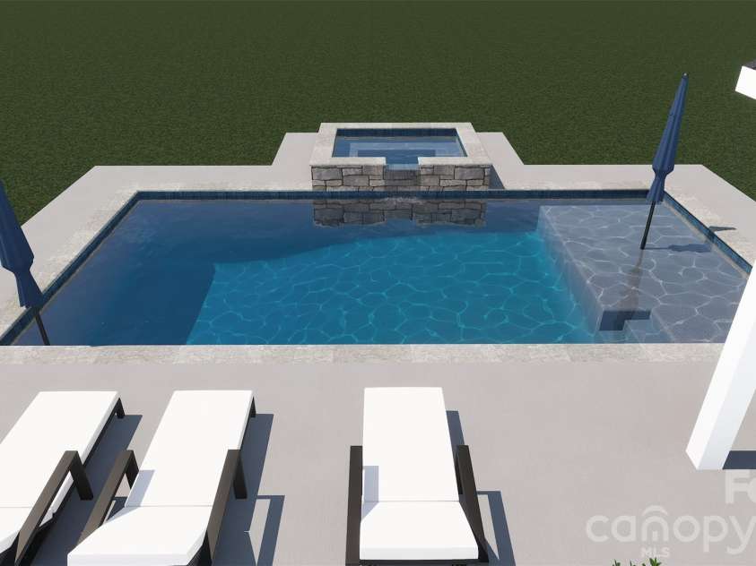 5080 McLaughlin Loop, Waxhaw, NC 28173.  MLS# CAR4349014, YatesRealty ID 7598. Rendering of potential pool on homesite 89