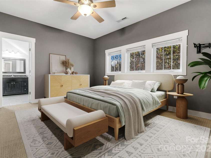 241 Fern Way, Black Mountain, NC 28711.  MLS# CAR4196971, YatesRealty ID 7601. Guest Bedroom Upstairs with ensuite