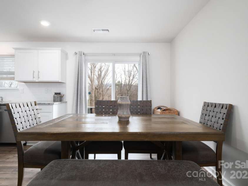 40 Malcolm Court, Candler, NC 28715.  MLS# CAR4281159, YatesRealty ID 761. Kitchen and Dining Open Floor Plan 