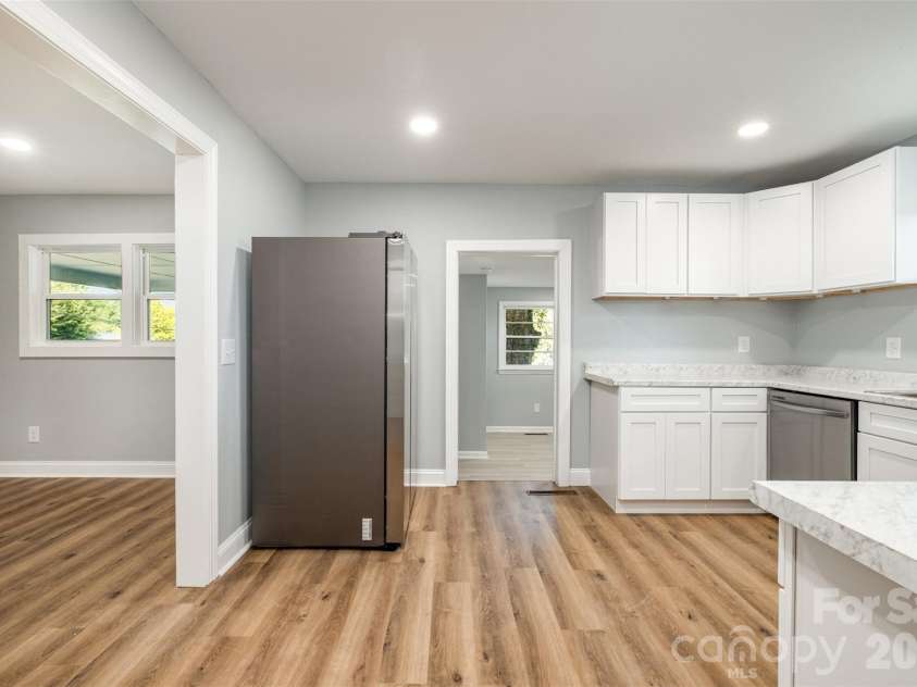 901 Elm Street, Shelby, NC 28150.  MLS# CAR4298786, YatesRealty ID 7640. Kitchen view toward laundry /utility room