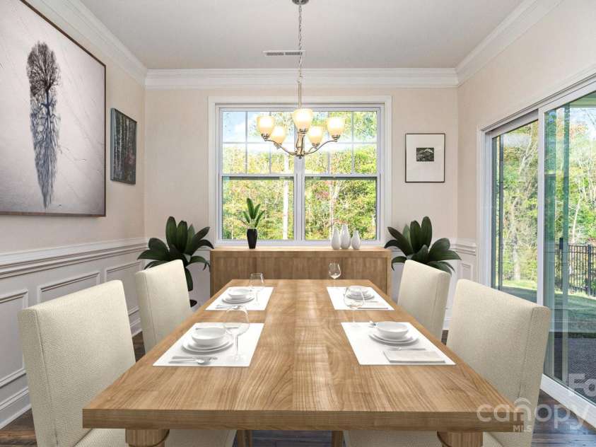 5043 Antebellum Drive, Iron Station, NC 28080.  MLS# CAR4245063, YatesRealty ID 7650. Dining Area virtually staged