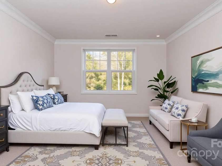 5043 Antebellum Drive, Iron Station, NC 28080.  MLS# CAR4245063, YatesRealty ID 7650. Primary Bedroom virtually staged