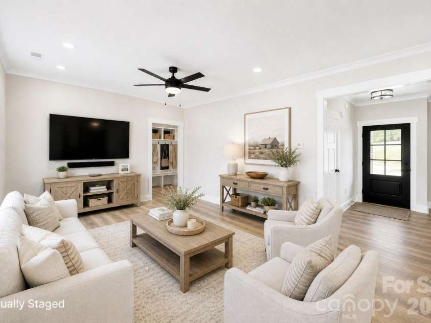 1004 Speight Road, Albemarle, NC 28001.  MLS# CAR4351117, YatesRealty ID 7663. Virtually Staged - Living Room