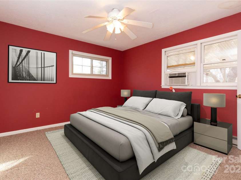 61 Bull Mountain Road, Asheville, NC 28805.  MLS# CAR4216001, YatesRealty ID 7664. Virtually Staged Primary Bedroom