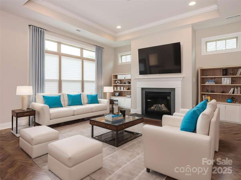 1346 Millview Lane, Matthews, NC 28104.  MLS# CAR4279682, YatesRealty ID 7692. Living Room *Virtually Staged*