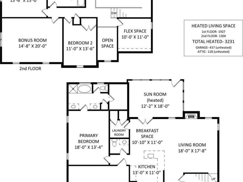 8044 Hawk Crest Court, Charlotte, NC 28270.  MLS# CAR4267919, YatesRealty ID 7700. Floorplan 