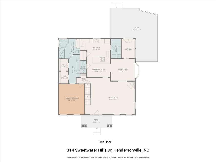 314 Sweetwater Hills Drive, Hendersonville, NC 28791.  MLS# CAR4357096, YatesRealty ID 7726. Main Level Floor Plan