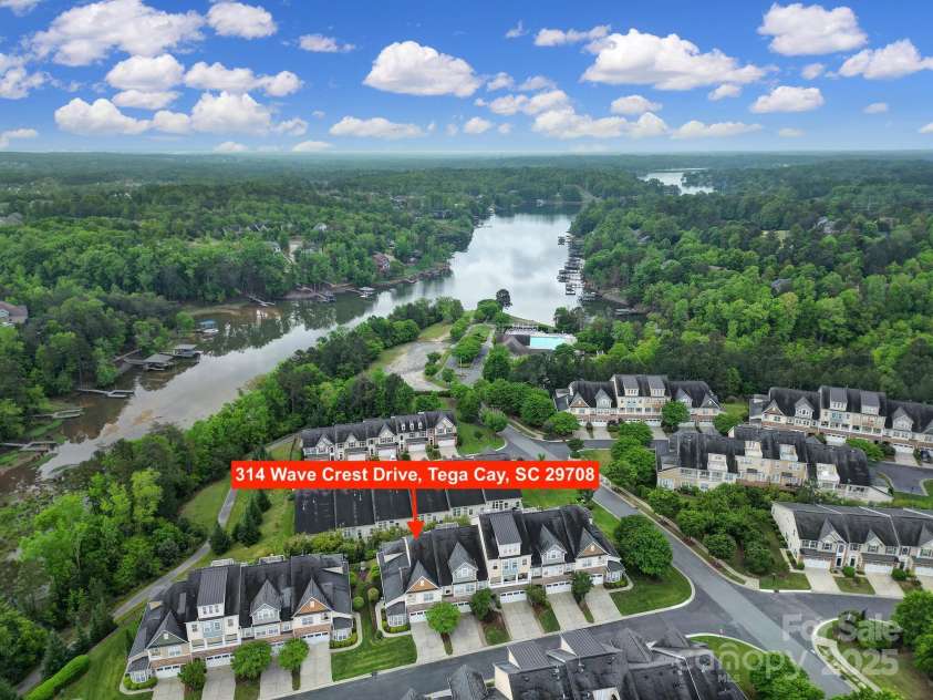 314 Wave Crest Drive, Tega Cay, SC 29708.  MLS# CAR4245002, YatesRealty ID 7739. Overlooking Lake Wylie